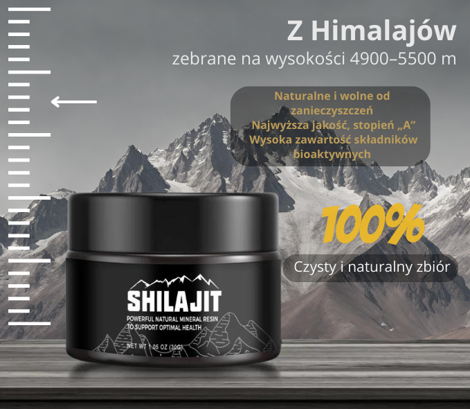 Shilajit | Naturalna Żywica Mineralna z Himalajów (1+1 Za Darmo)
